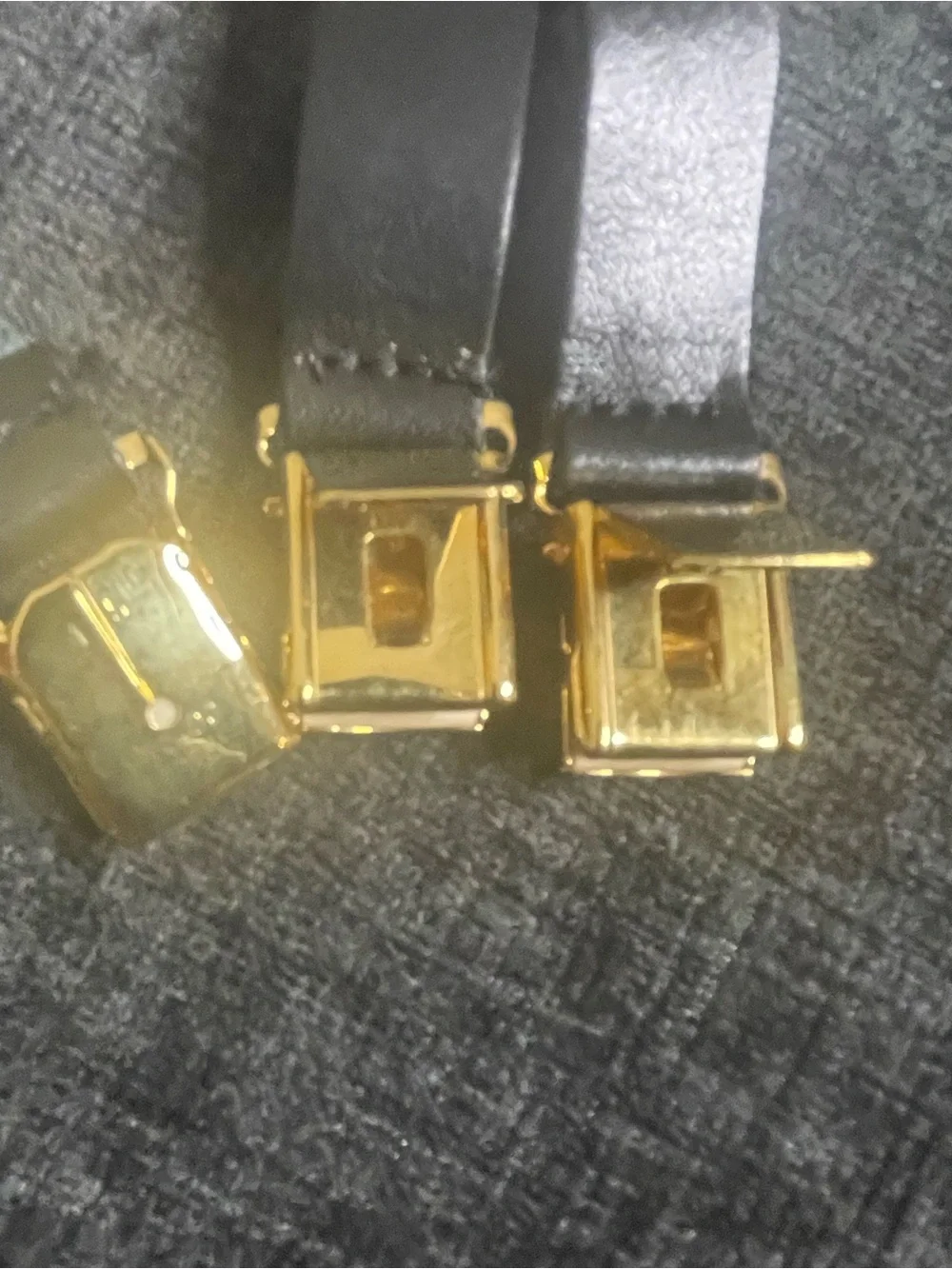 CHANEL Beige Logo Webbing Suspenders with Black Leather Connector